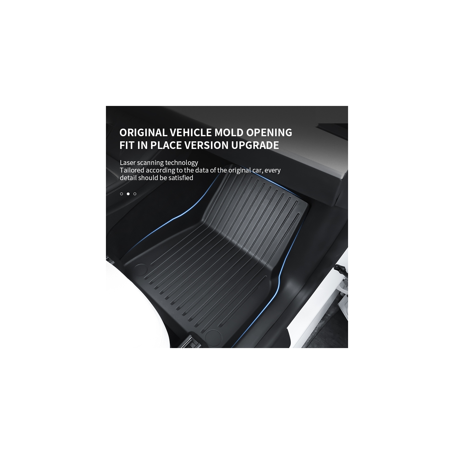 axGear Floor Mat Raised Edge All Weather For Tesla Model Y Full Cover 3 Pieces Dirt Mud