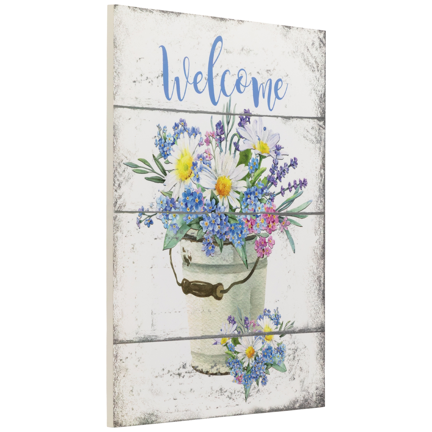 Affiche murale « Welcome » florale du printemps – 16 po