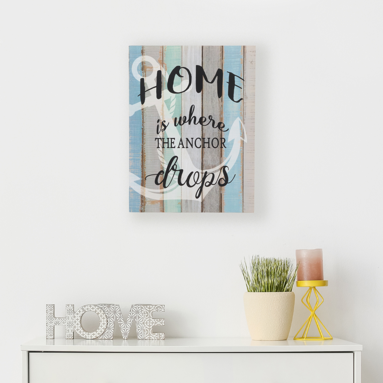 16" Home is Where the Anchor Drops Wall Sign