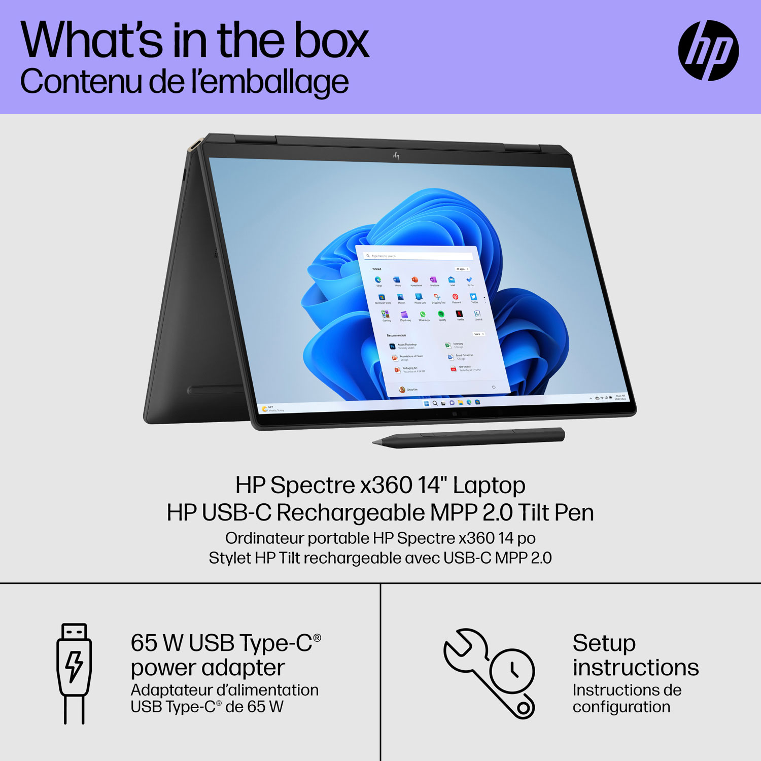 Portable 2-en-1 à écran tactile de 14 po Spectre x360 de HP