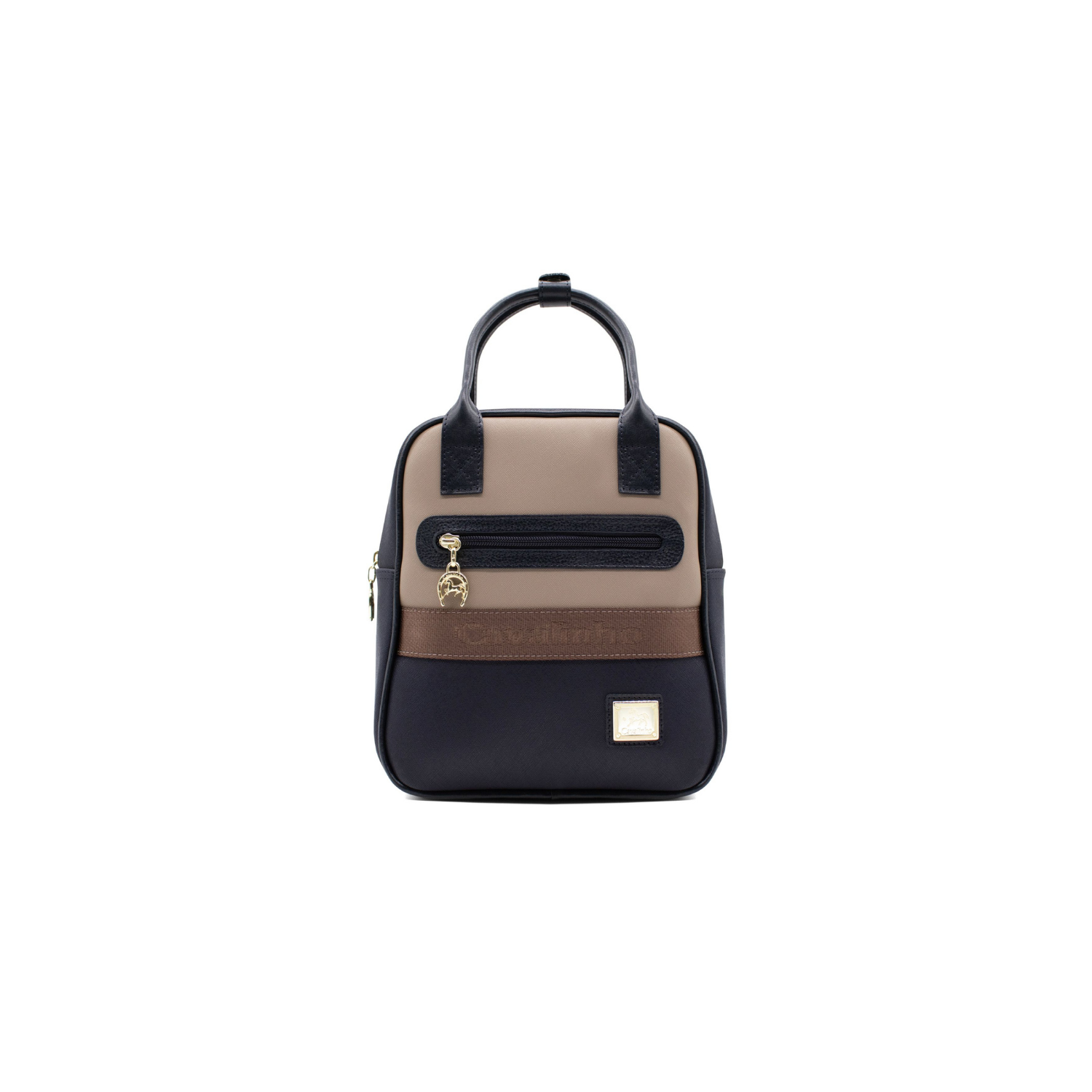 Cavalinho Club for Her Backpack DarkNavy / Tan - Leather and Canvas