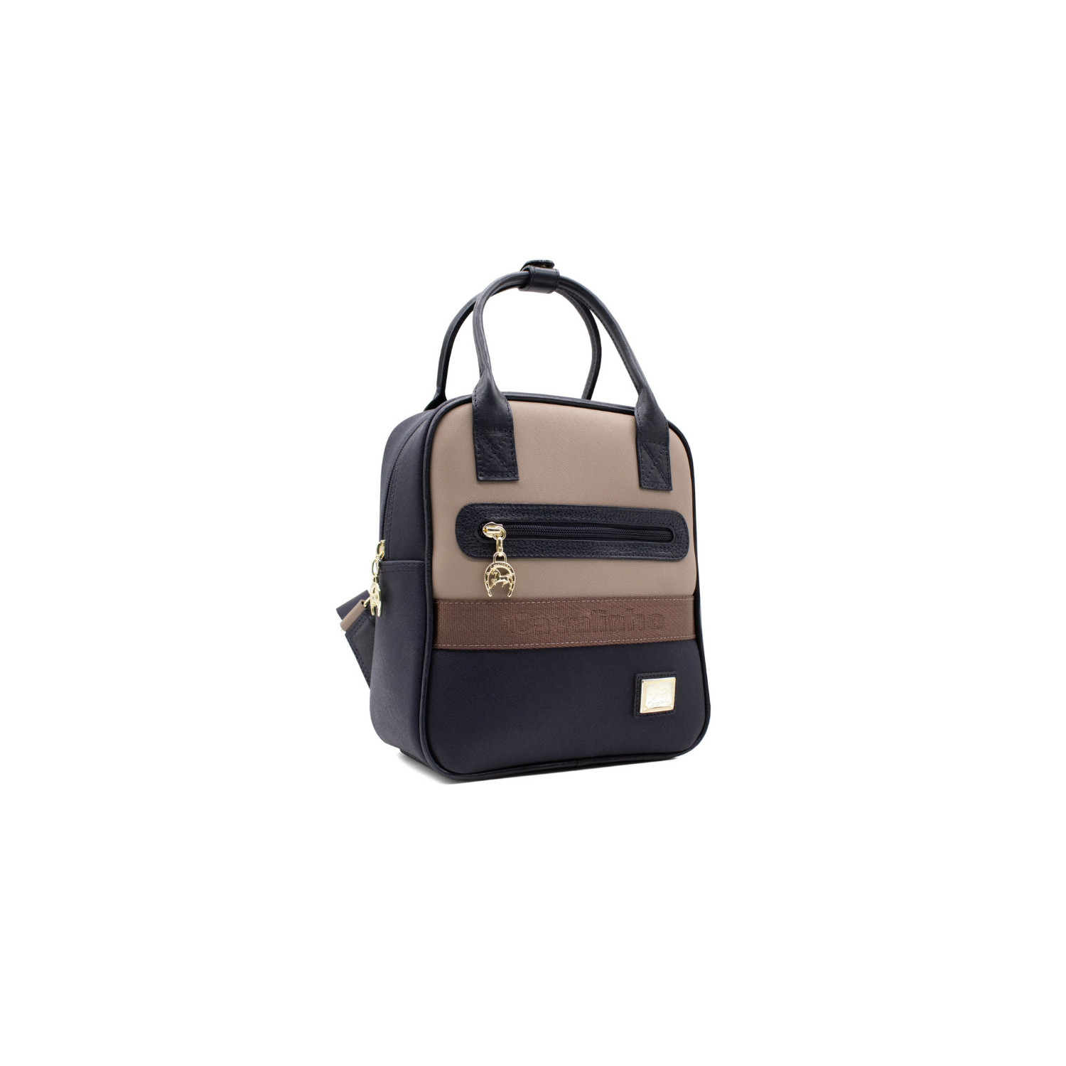 Cavalinho Club for Her Backpack DarkNavy / Tan - Leather and Canvas