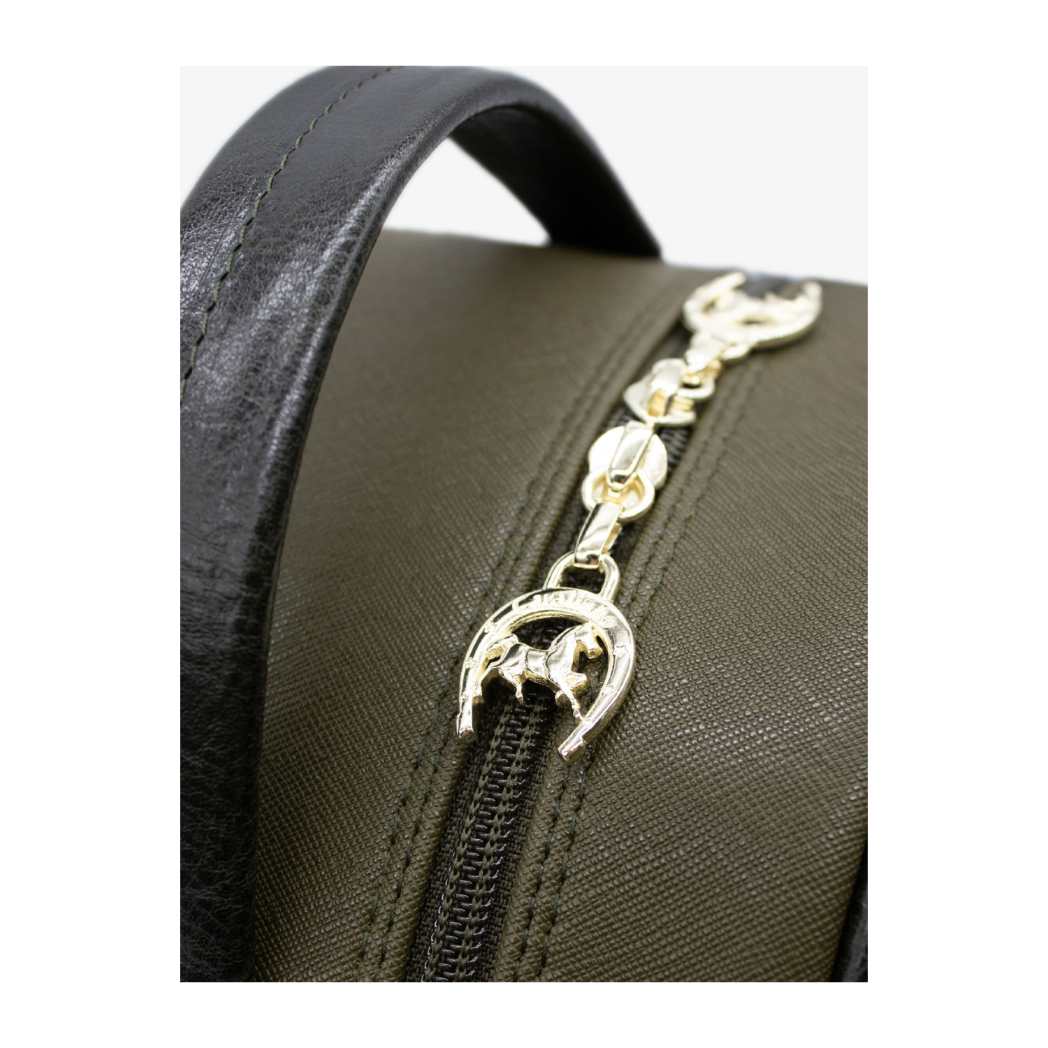 Sac à dos Grace de Cavalinho vert olive foncé / beige - cuir et toile