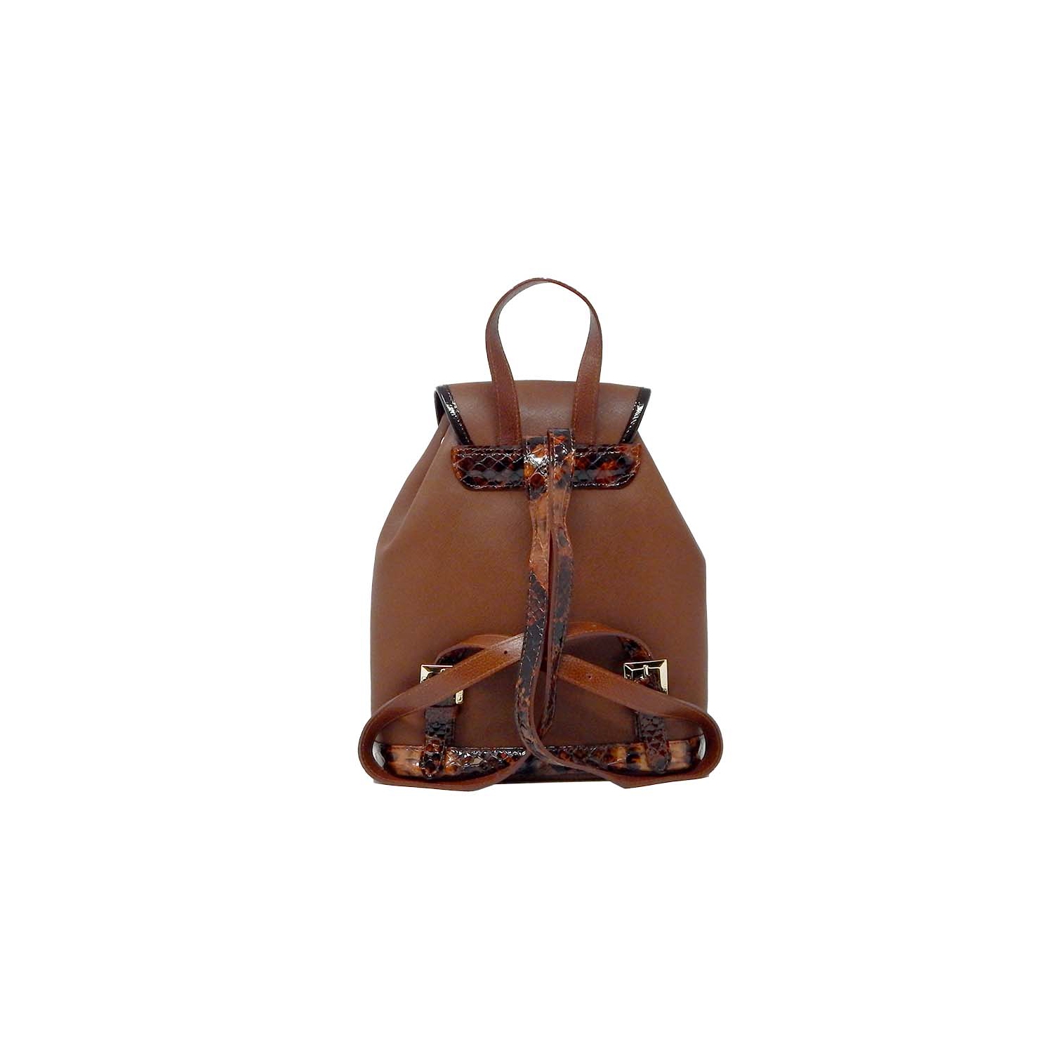 Cavalinho Cherry Blossom Backpack Saddle Brown - Leather and Canvas
