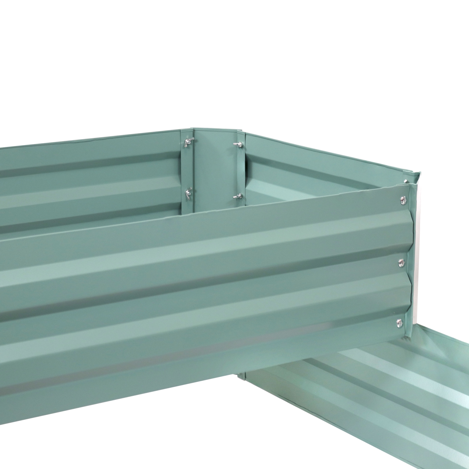 Lit de jardin surélevé en acier galvanisé à 2 niveaux Sunnydaze - 17,75 po H - Vert