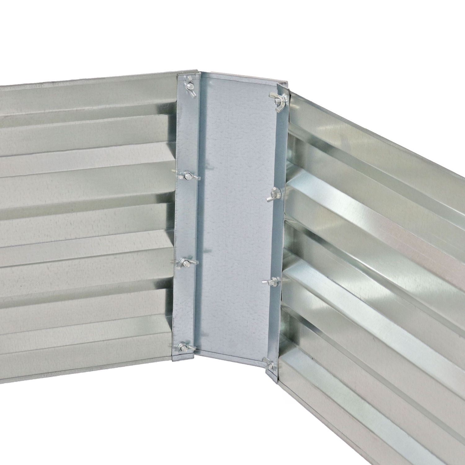 Jardinière carrée en acier galvanisé de Sunnydaze - 4 x 4&nbsp;pi - Argenté