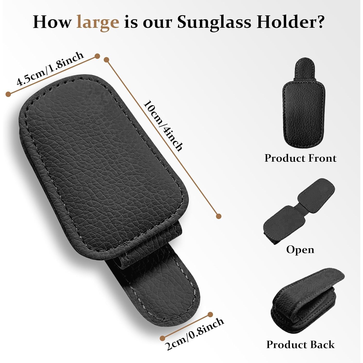 2 Pcs Sunglasses Holder for Car Visor – Durable black clips securely hold glasses, fit most eyewear, and keep your car organized. Sleek, scratch-free