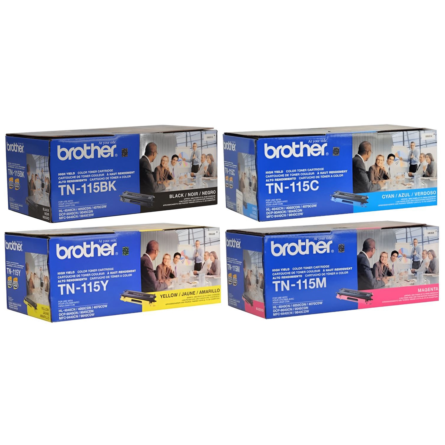 ** 365 DAYS WARRANTY **/ Brother TN-115BK / TN115BK, TN-115C / TN115C, TN-115Y / TN115Y, TN-115M/ TN115M. Original Toner. Full Set By AZX-DEALS