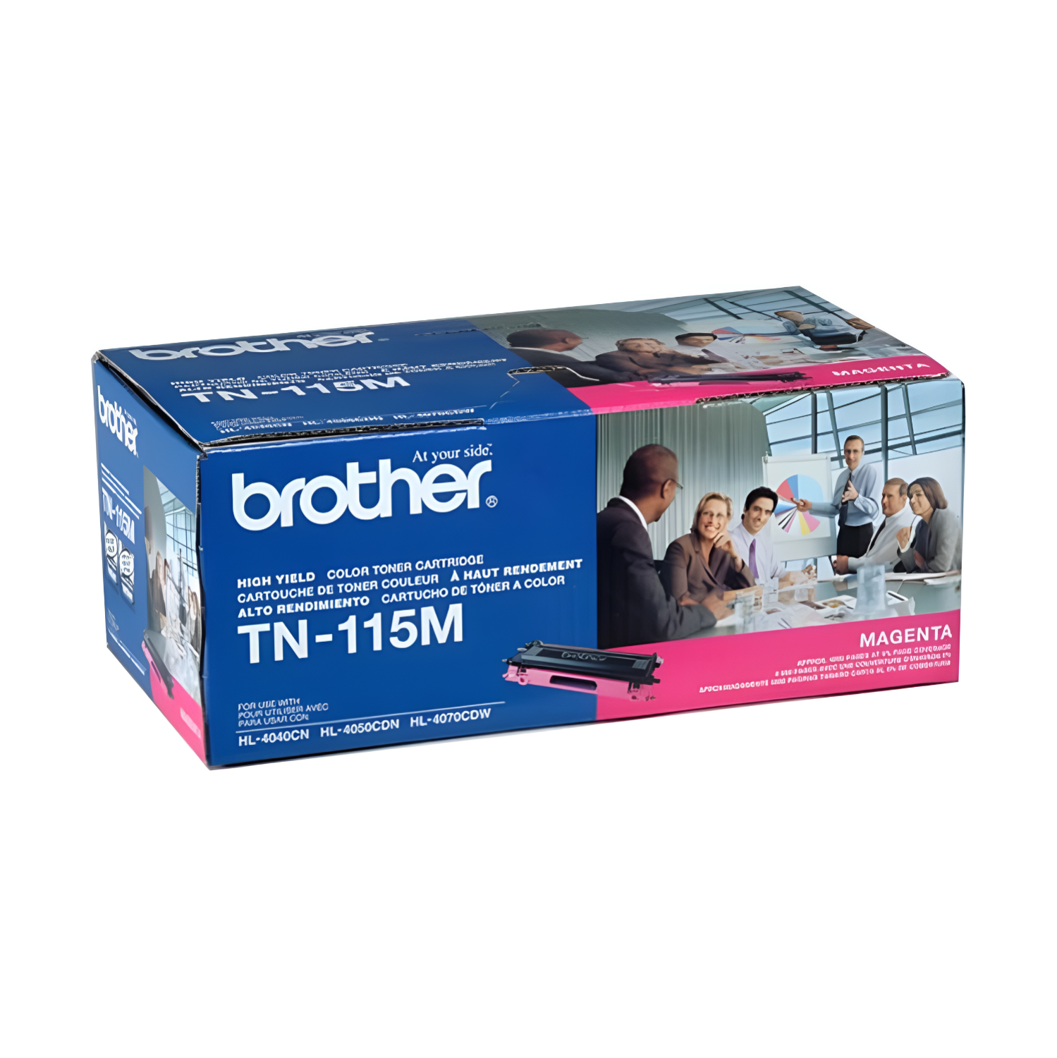 ** GARANTIE DE 365 JOURS **/ Brother TN-115&nbsp;M, TN115&nbsp;M. Cartouche de toner magenta originale à haut rendement, pour : Brother