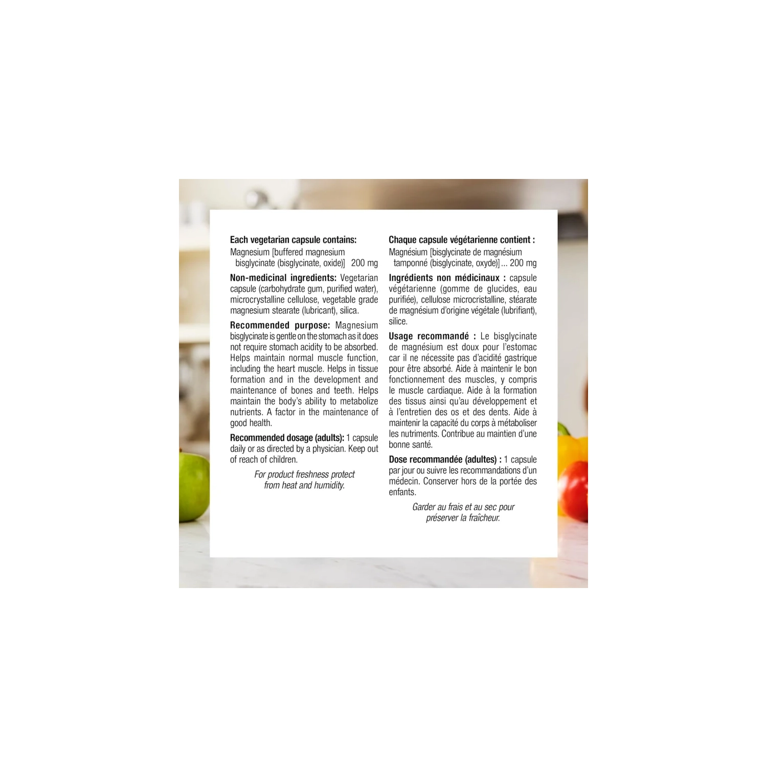 Magnesium Bisglycinate 200mg Capsules - 120 Count, Vegan Formula for Bone and Muscle Support