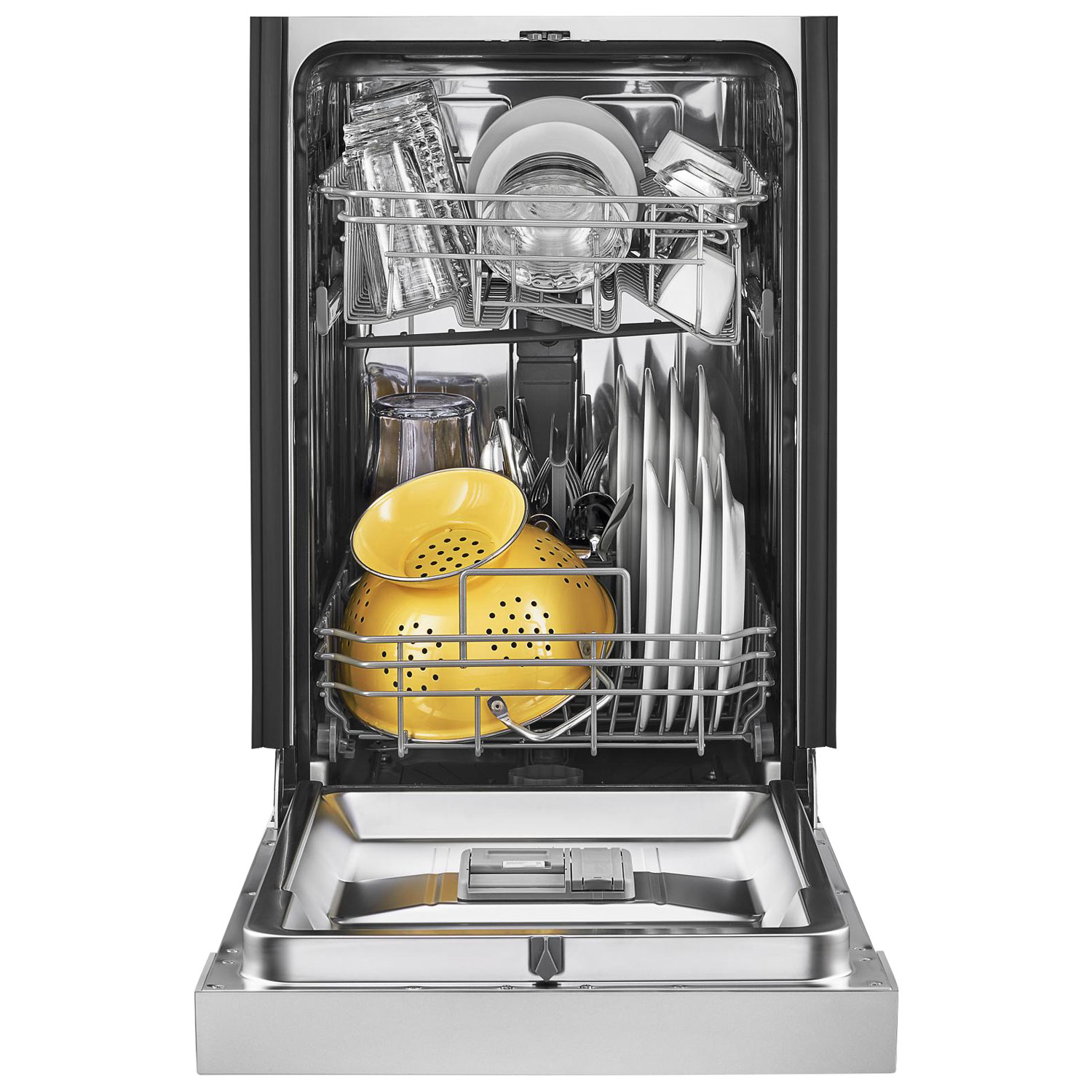 Lave-vaisselle encastrable 18 po 50 dB avec cuve en inox et troisième panier de Whirlpool - Inox