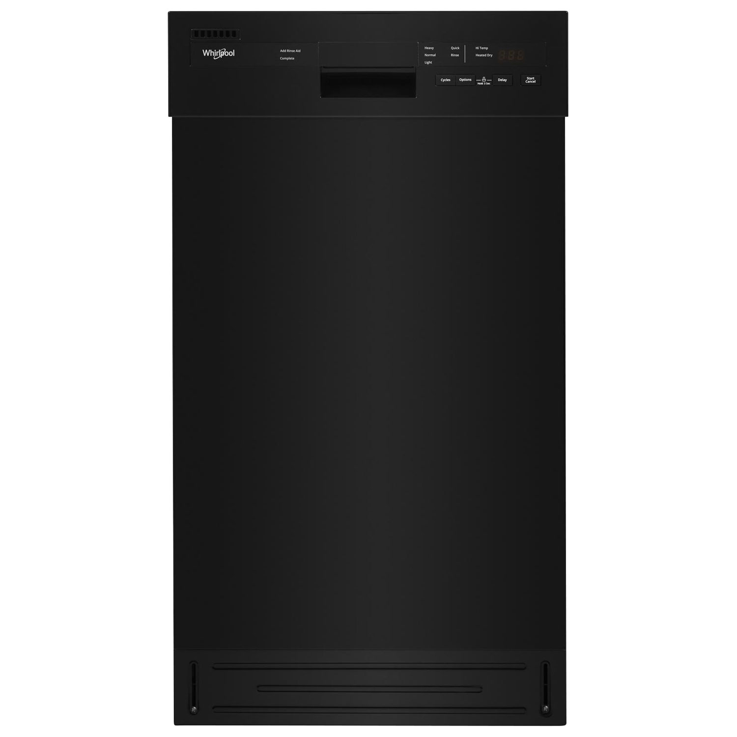 Whirlpool 18" 50dB Built-In Dishwasher with Stainless Steel Tub & Third Rack - Black