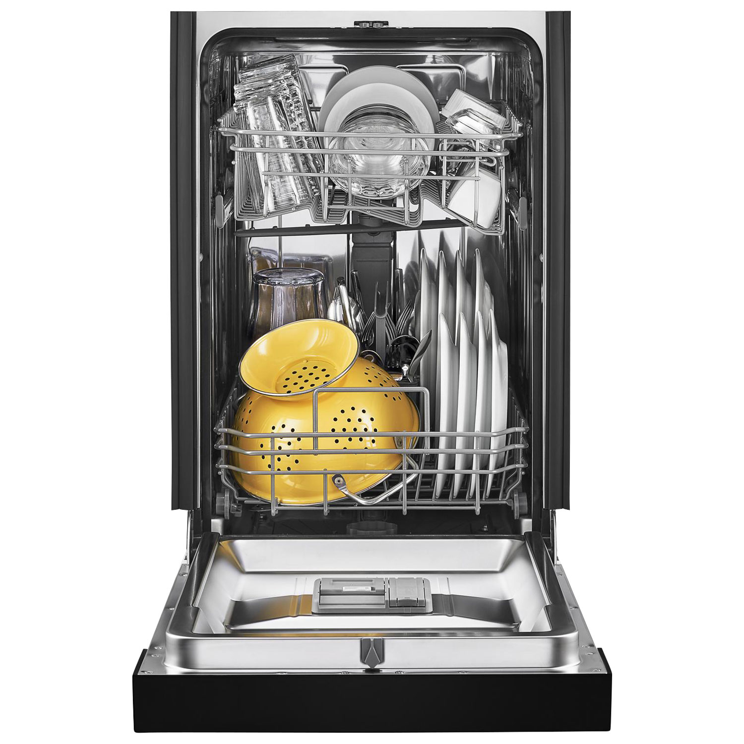 Whirlpool 18" 50dB Built-In Dishwasher with Stainless Steel Tub & Third Rack - Black