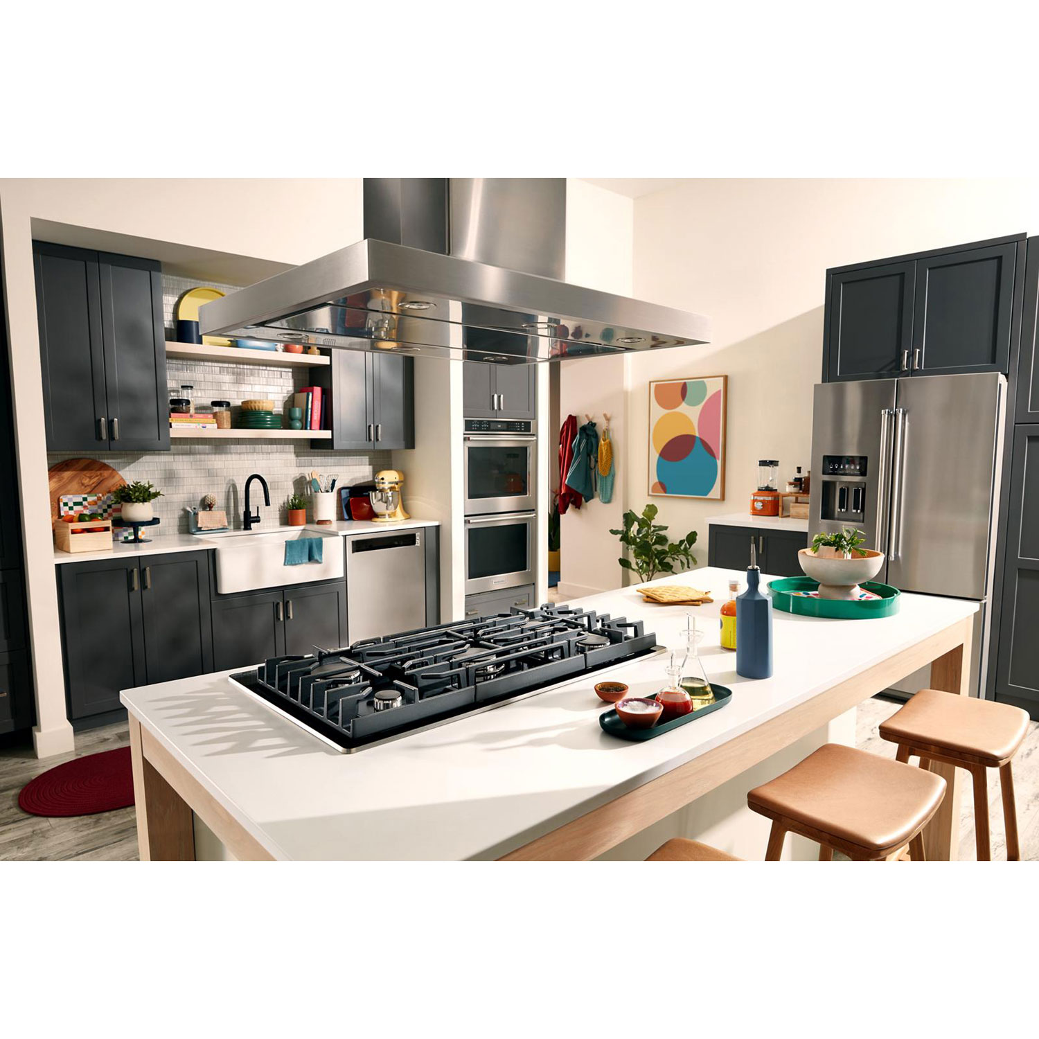 Surface de cuisson au gaz à 5 brûleurs de 37 po de KitchenAid - Noir