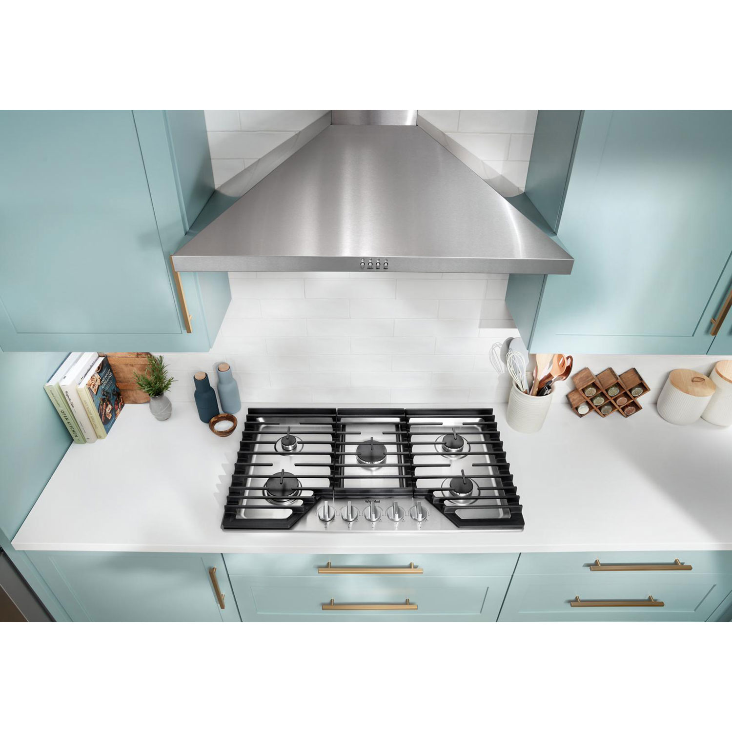 Surface de cuisson au gaz à 5 brûleurs de 36 po de Whirlpool - Acier inoxydable