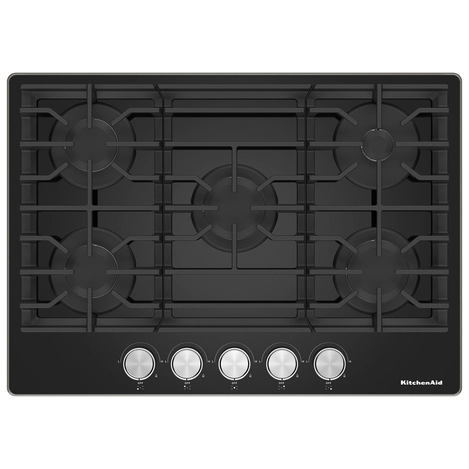 Surface de cuisson au gaz à 5 brûleurs de 30 po de KitchenAid - Noir