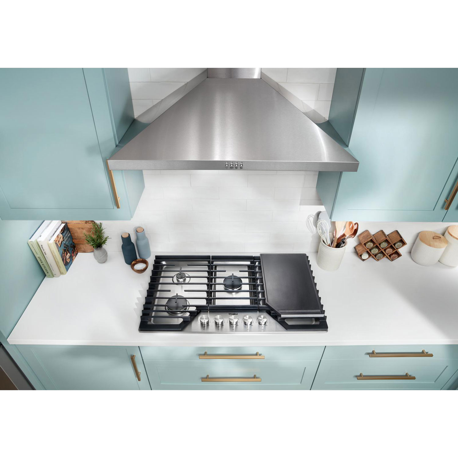 Surface de cuisson au gaz à 5 brûleurs de 36 po de Whirlpool - Acier inoxydable
