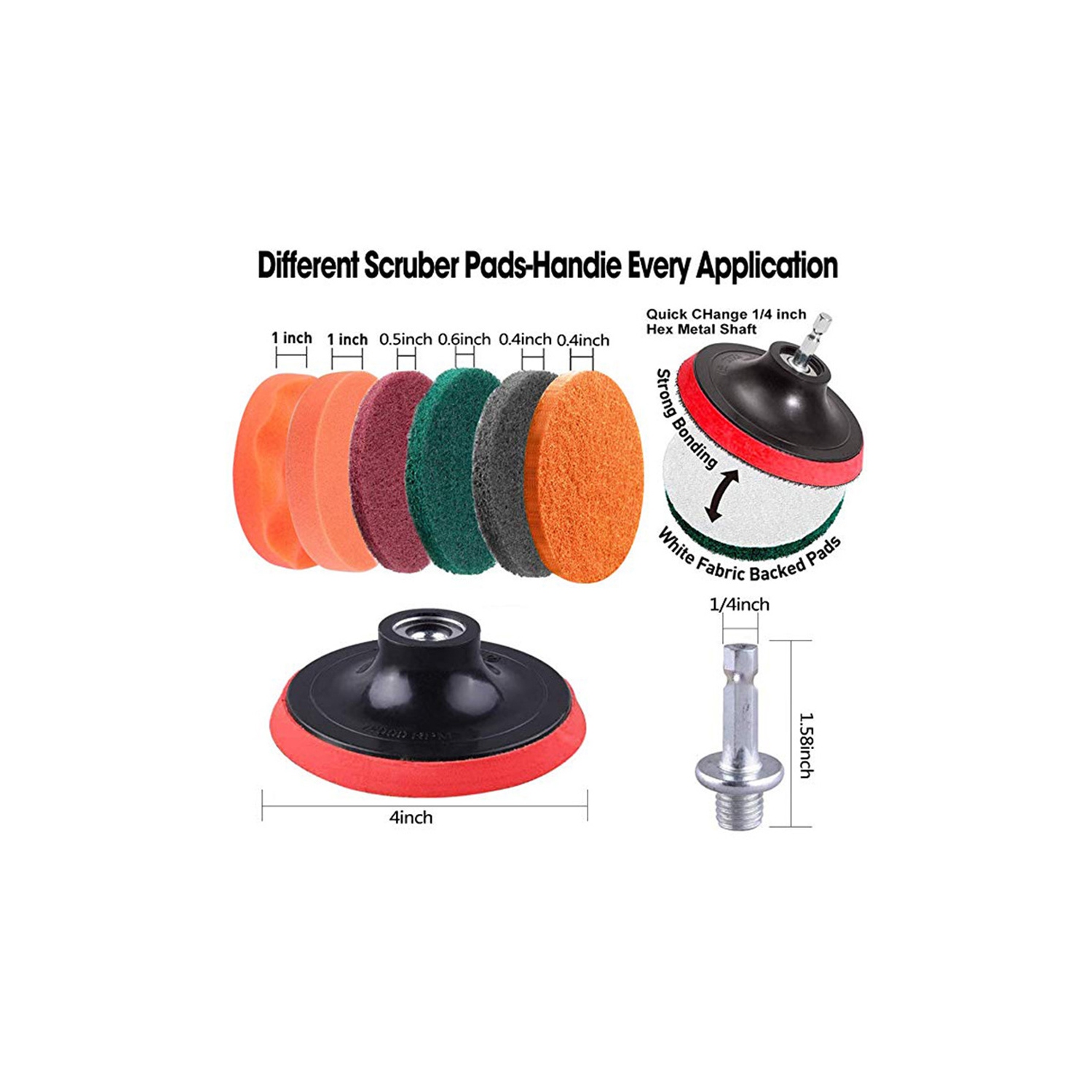 Ensemble de 22 accessoires pour perceuse à colonne d'axGear pour cirage de voiture de nettoyage de cuisine Power Drill