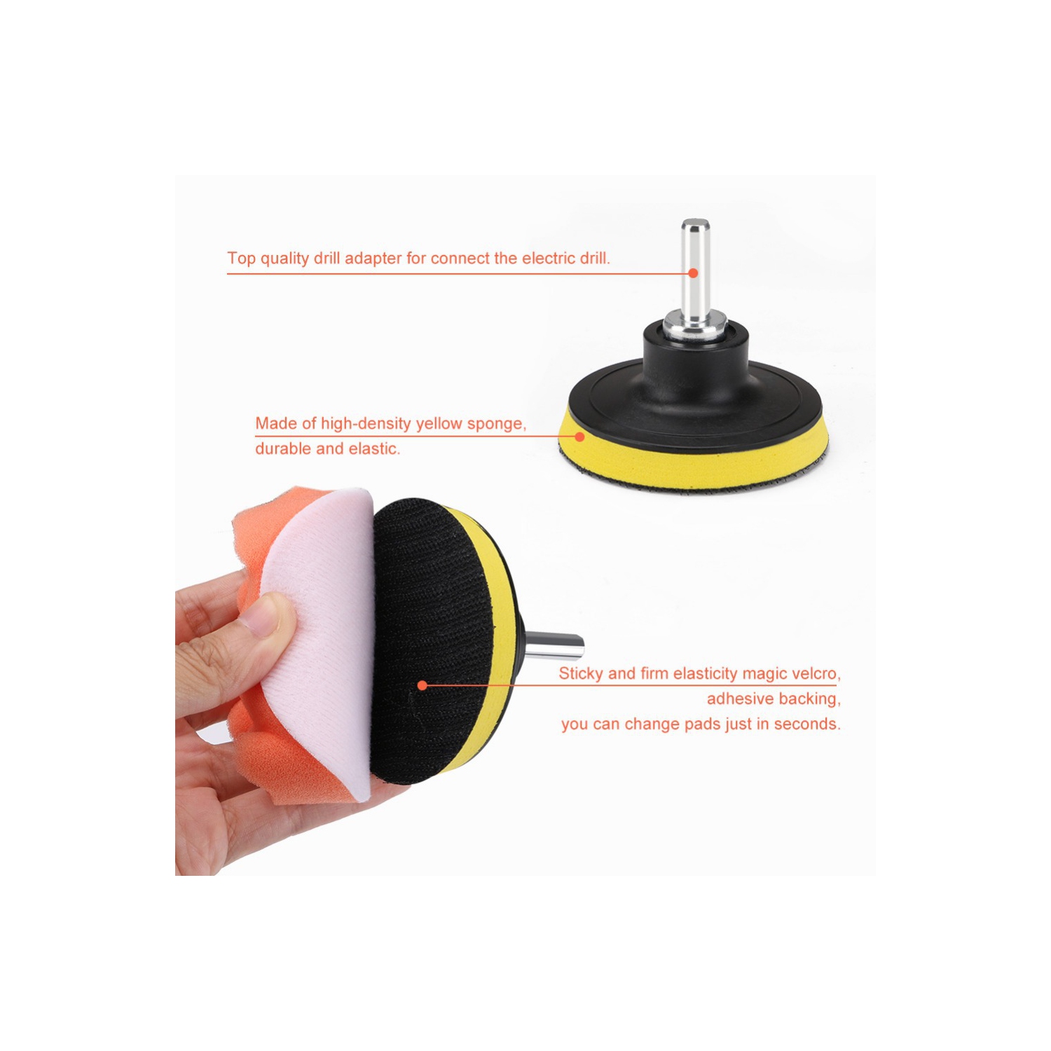 Ensemble de 22 accessoires pour perceuse à colonne d'axGear pour cirage de voiture de nettoyage de cuisine Power Drill