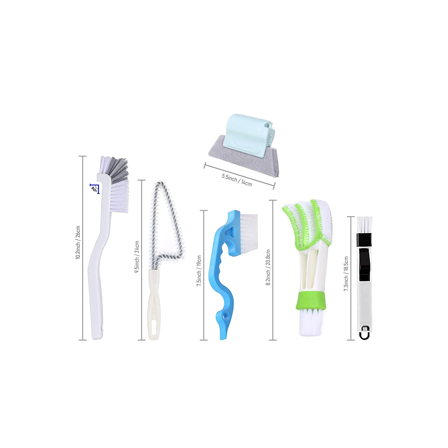 Brosse de nettoyage pour rainure de fenêtre 6PCS d'axGear