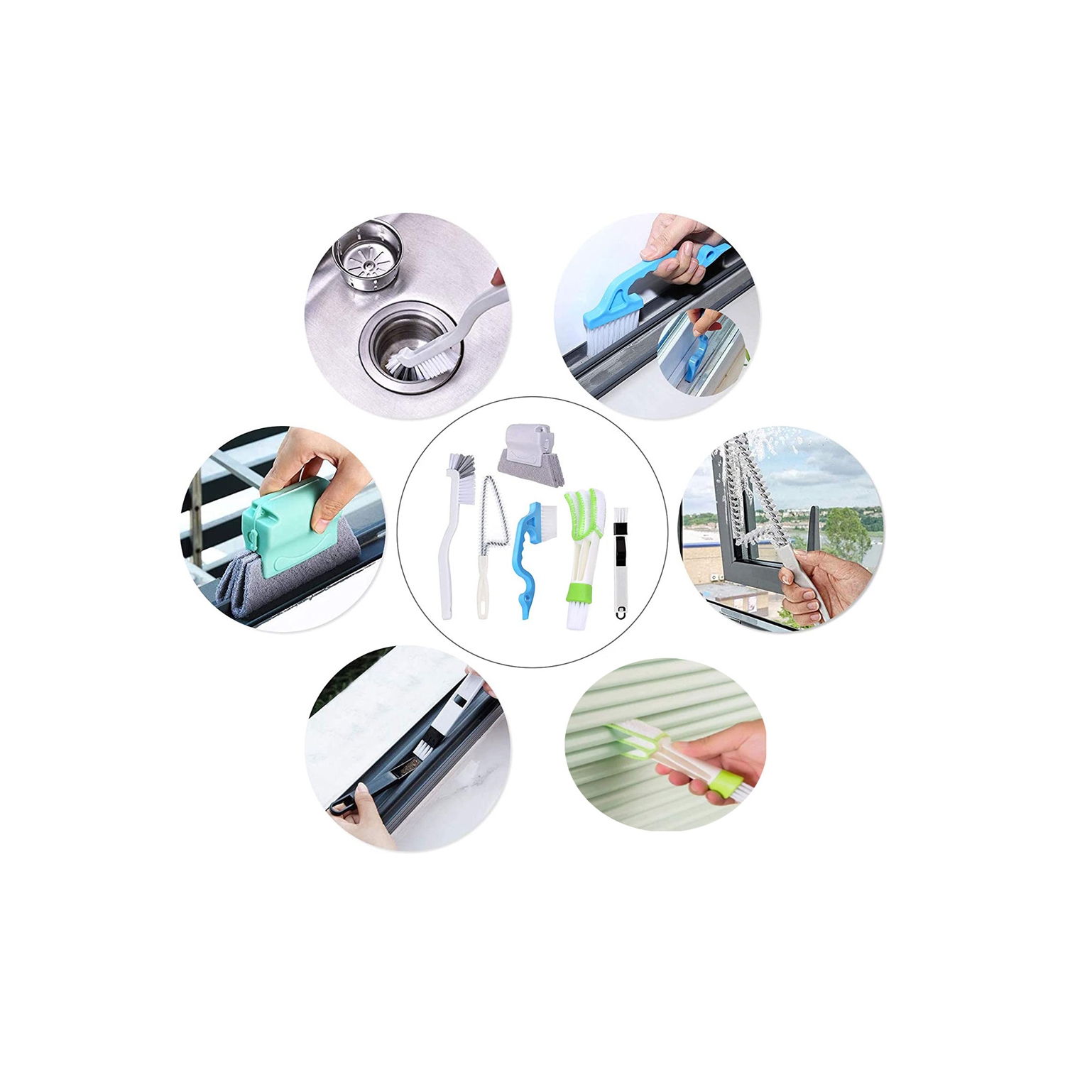 Brosse de nettoyage pour rainure de fenêtre 6PCS d'axGear