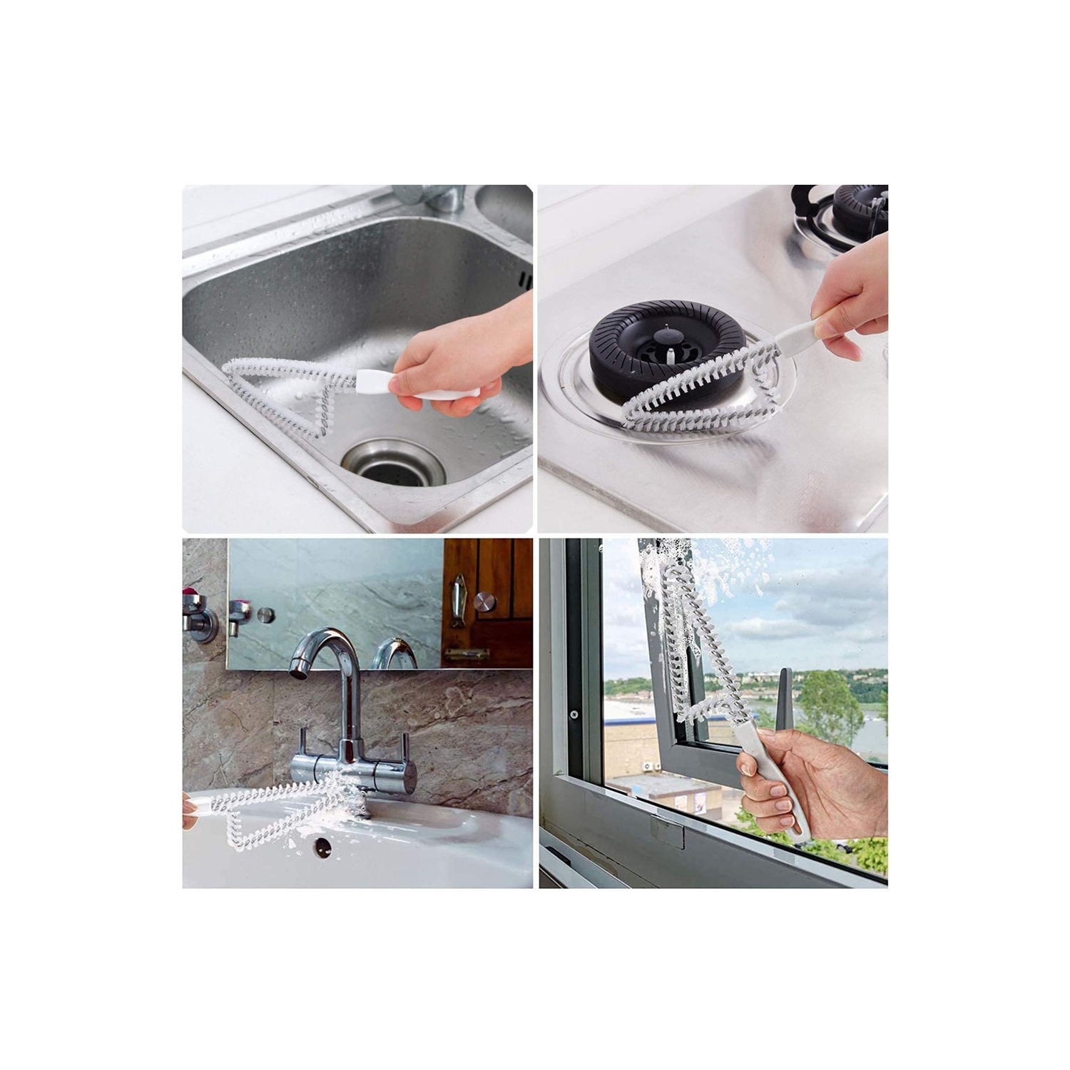 Brosse de nettoyage pour rainure de fenêtre 6PCS d'axGear