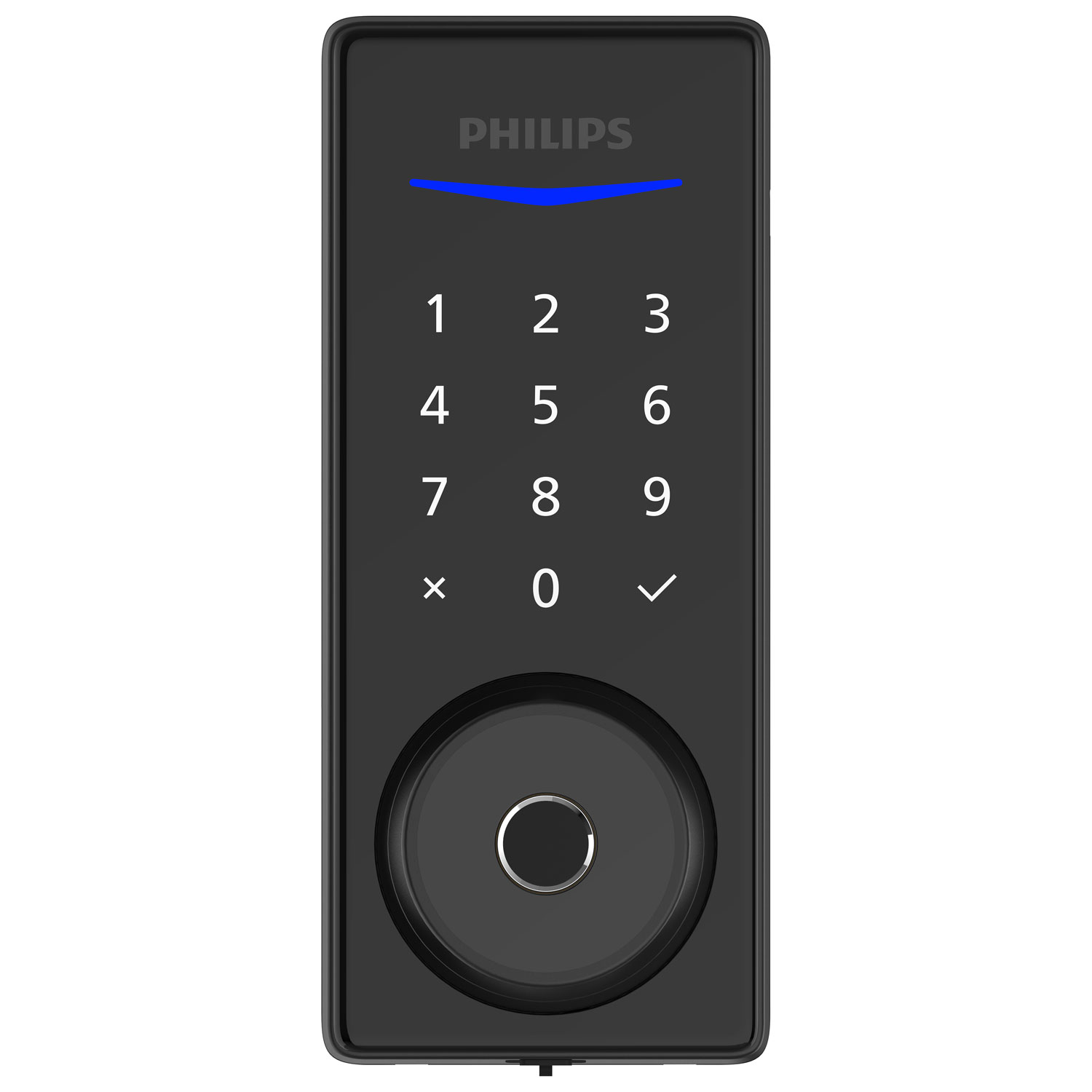 Ensemble avec serrure intelligente à pêne dormant/lecteur d'empreintes Wi-Fi série 4000 de Philips - Noir mat