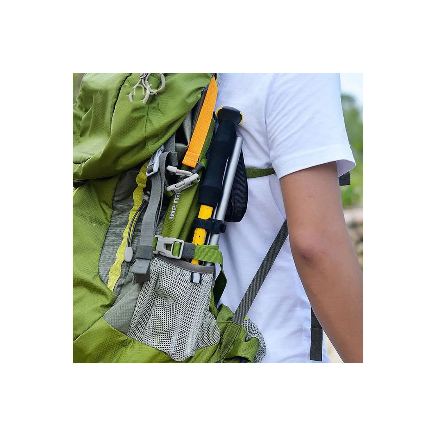 Bâton de randonnée réglable en aluminium pliable avec canne de randonnée d'axGear