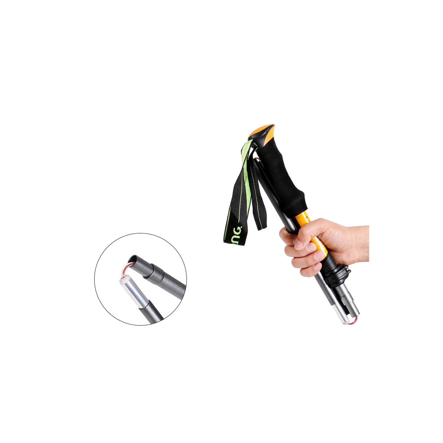 Bâton de randonnée réglable en aluminium pliable avec canne de randonnée d'axGear