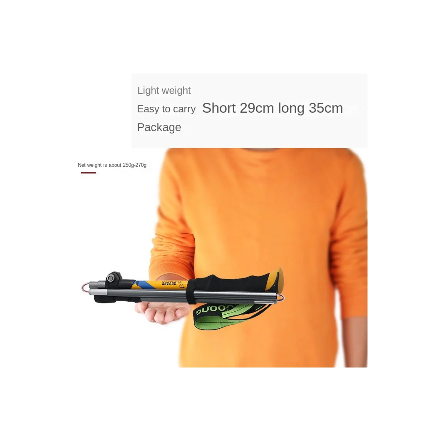 Bâton de randonnée réglable en aluminium pliable avec canne de randonnée d'axGear