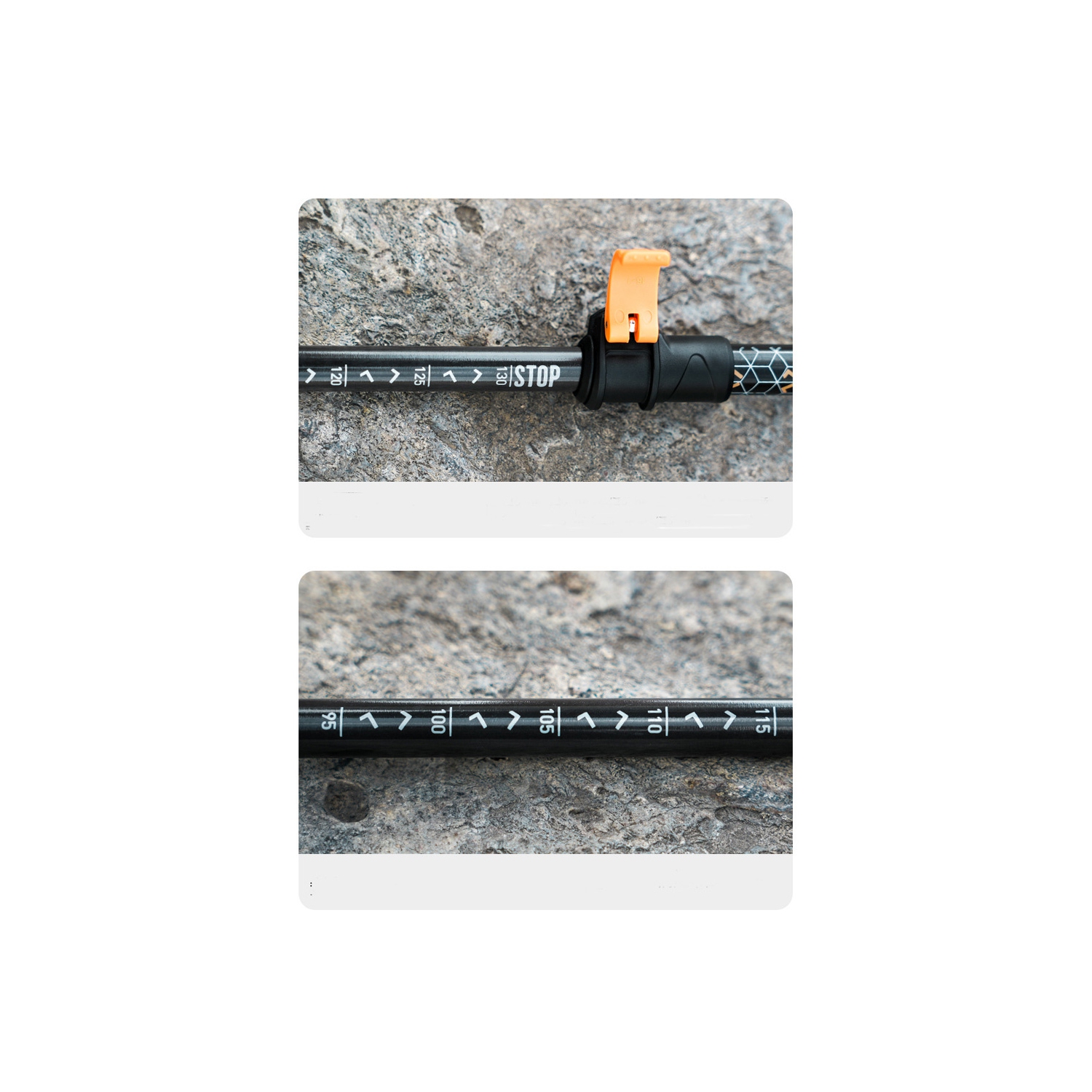 Bâton de randonnée réglable en bâton de randonnée repliable Walking Cane d'axGear en fibre de carbone