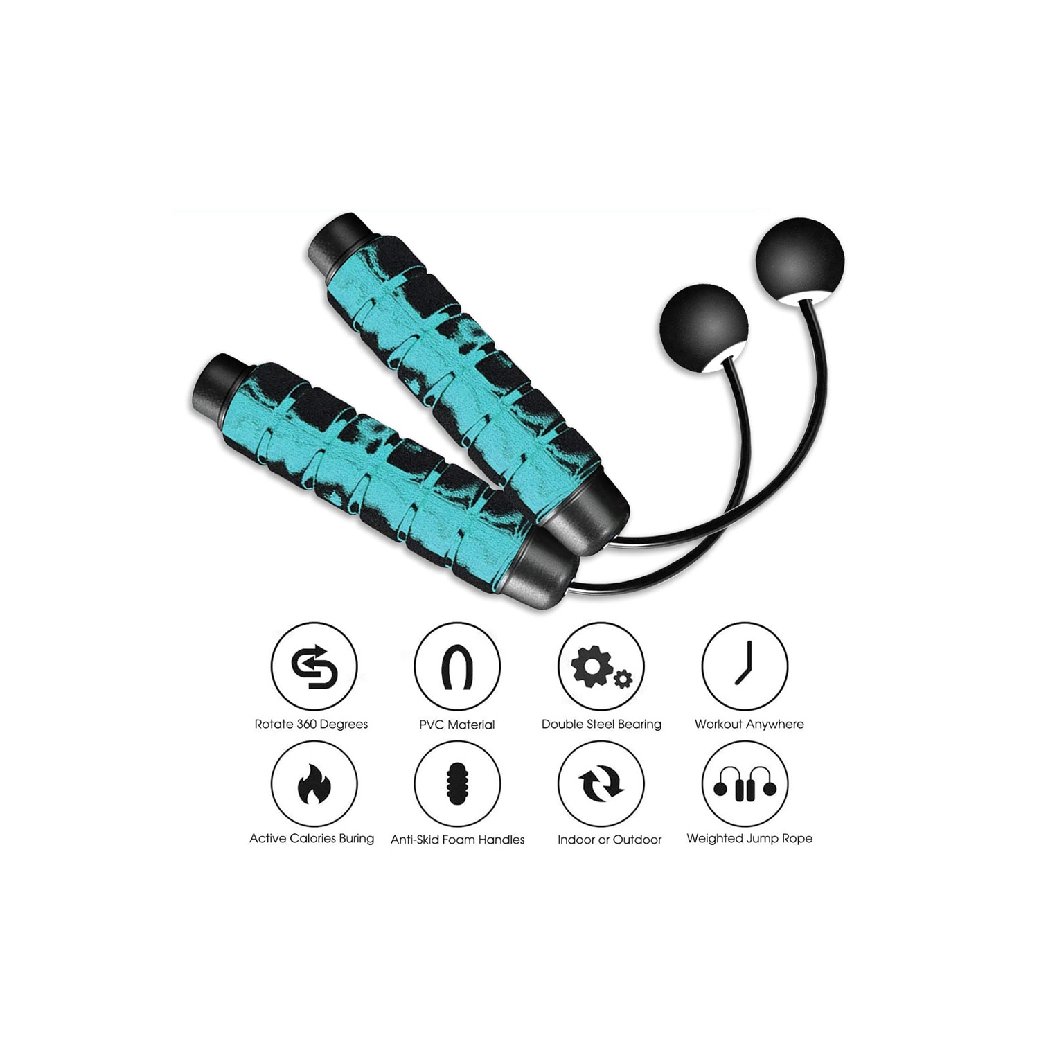 Corde à sauter sans corde à sauter de axGear à poids réglable entraînement sans fil à saut sport