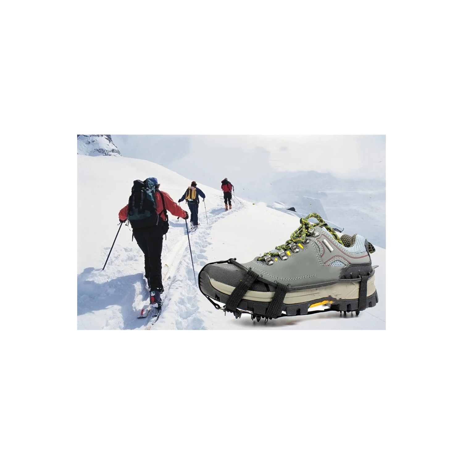 Les crampons à glace d'axGear Spikes crampons à neige d'hiver pour chaussures et bottes Ice Walk