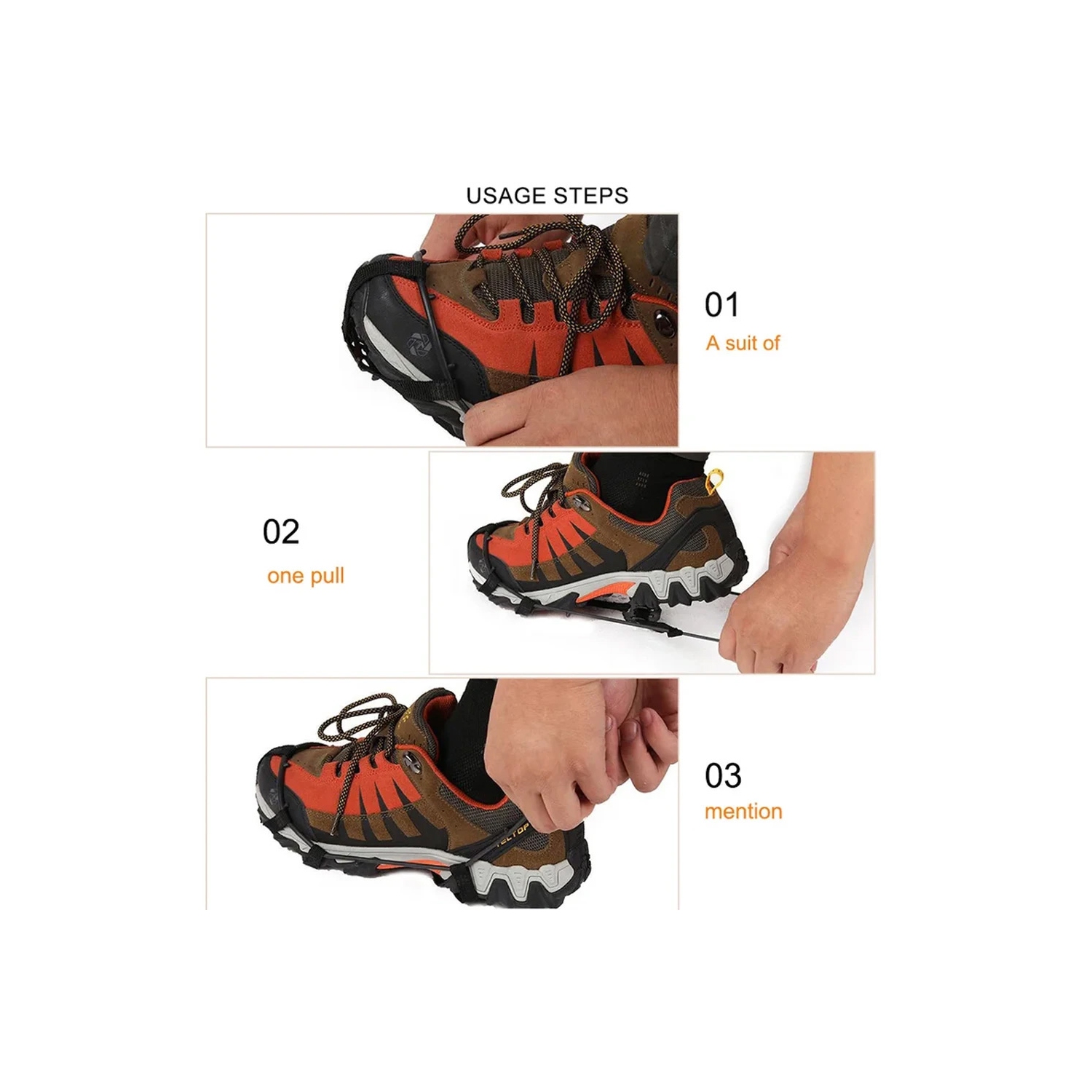 Les crampons à glace d'axGear Spikes crampons à neige d'hiver pour chaussures et bottes Ice Walk