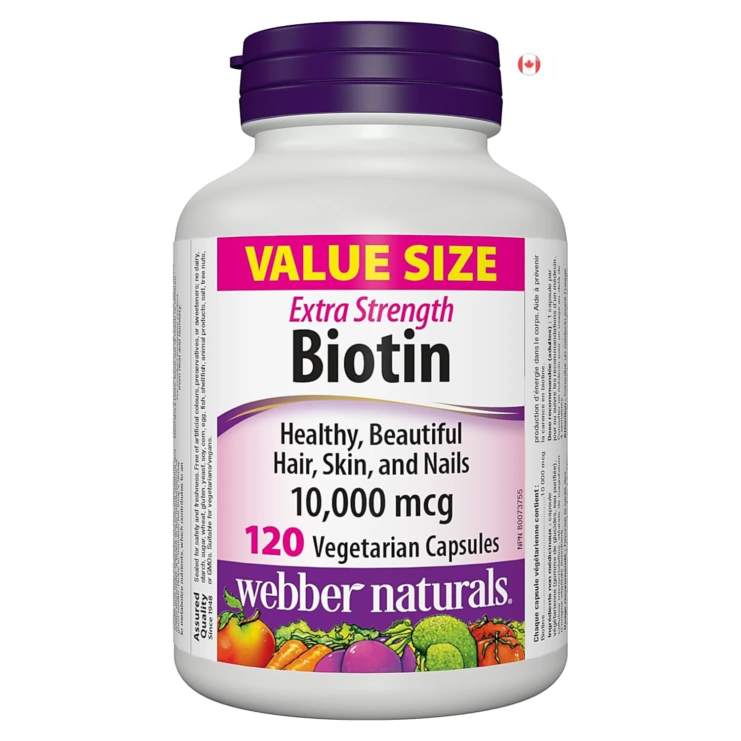 Get Stronger Hair, Skin & Nails with Biotin 10,000 mcg Extra Strength | 120 Vegan Capsules - Boosts Energy Metabolism