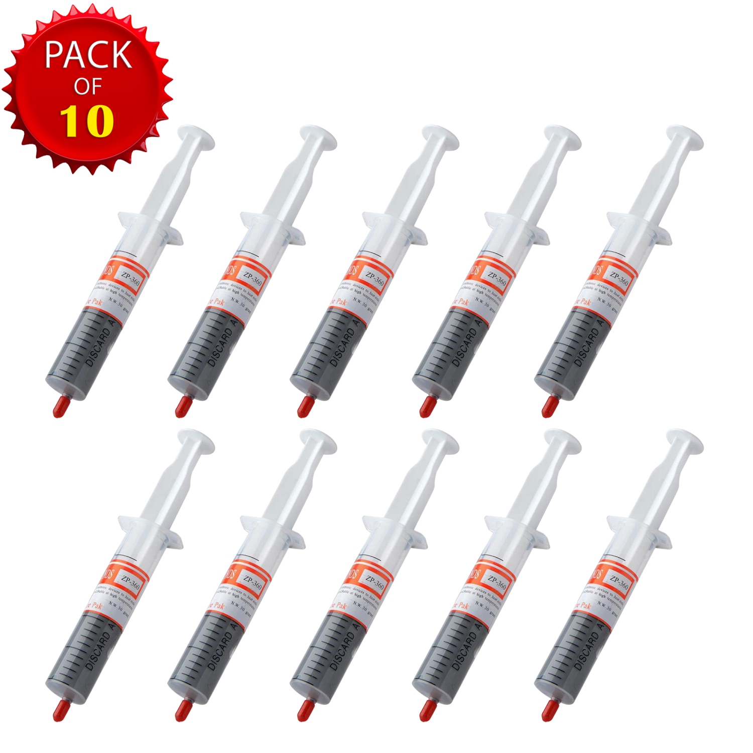 Pack of 10 pcs | 30g Syringe Thermal Grease Gel | Premium Silver CPU Chip Cooling | High quality Conductive Compound Heat Sink Paste for Computer
