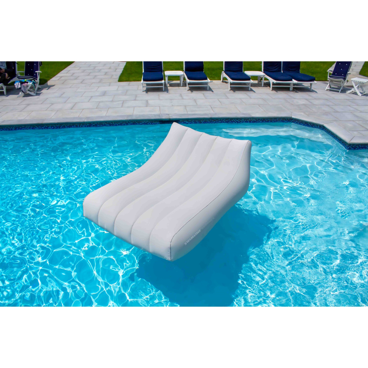 Cloud Oxford Fabric Inflatable Swimming Pool XL Chaise Lounger - 73" - Beige