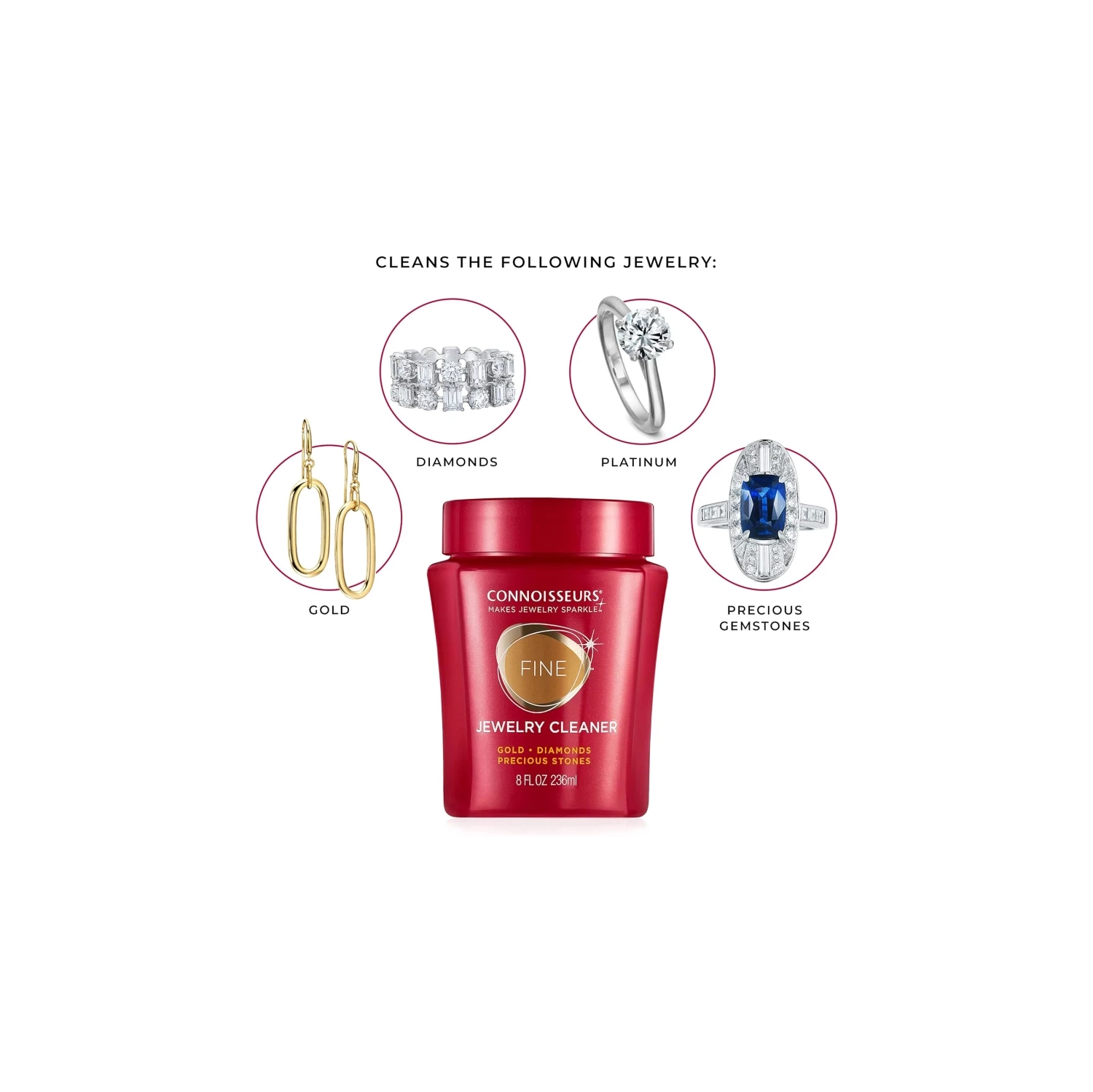 Nettoyant à bijoux CONNAISSEURS, 8 oz liq. - Doré, paquet de 1