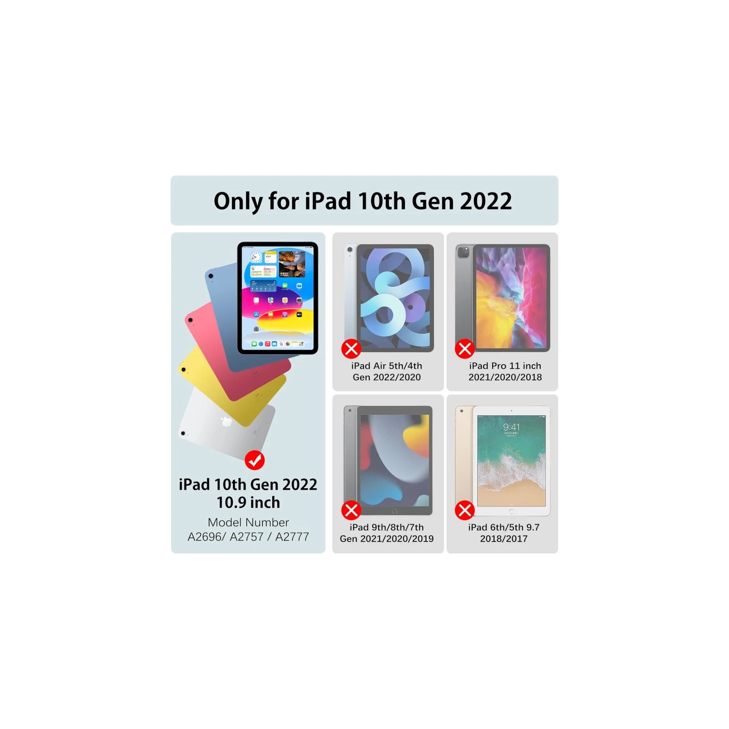 iPad 10th Generation Case 2022 - Kickstand Shockproof Heavy Duty Hybrid Hard PC Cover - Anti-Slip Rugged Protective Tablet Case for iPad 10.9 10th