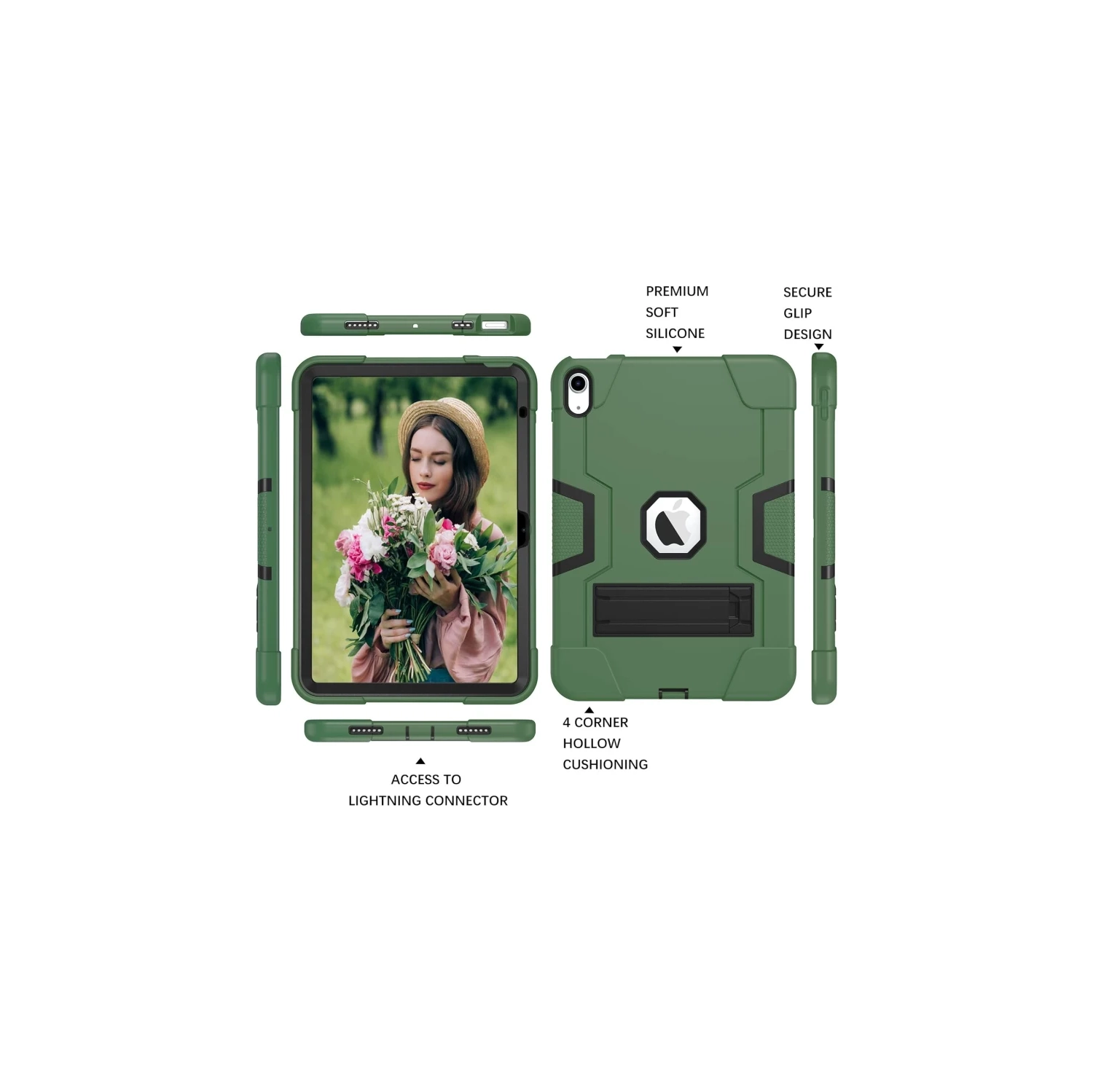 iPad 10th Generation Case 2022 - Kickstand Shockproof Heavy Duty Hybrid Hard PC Cover - Anti-Slip Rugged Protective Tablet Case for iPad 10.9 10th