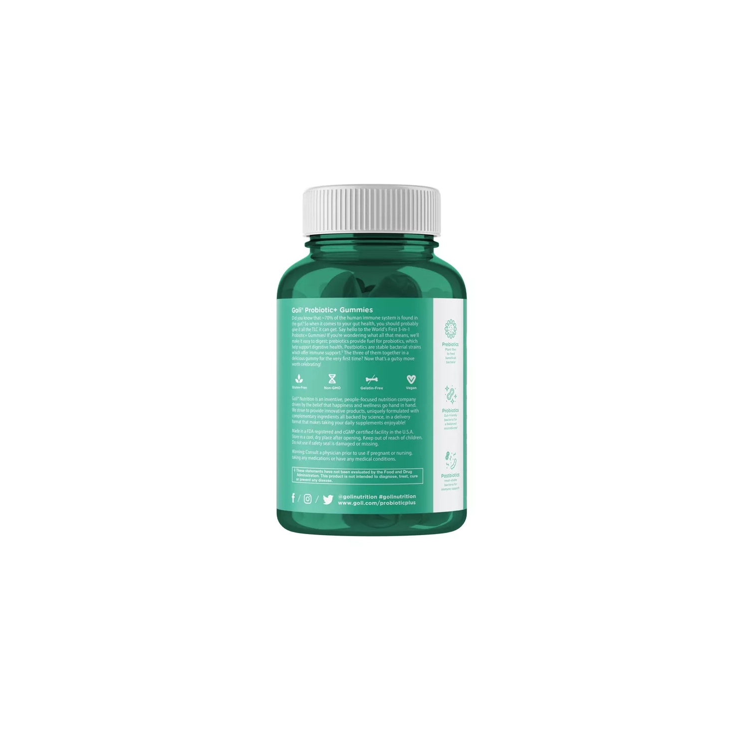 Comprimés gélifiés végétaliens pré + Post + Probiotique de Goli Nutrition - 60ct