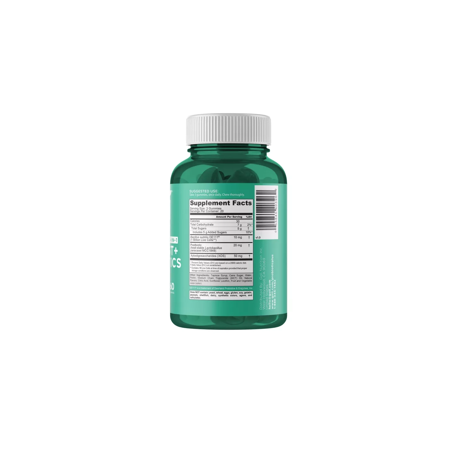 Comprimés gélifiés végétaliens pré + Post + Probiotique de Goli Nutrition - 60ct