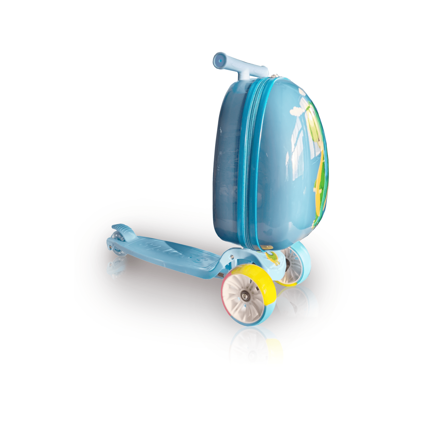 Tucci Kids Hardside Scooter Ride On Suitcase for Kids - Cute Lightweight Kids Luggage with Wheels