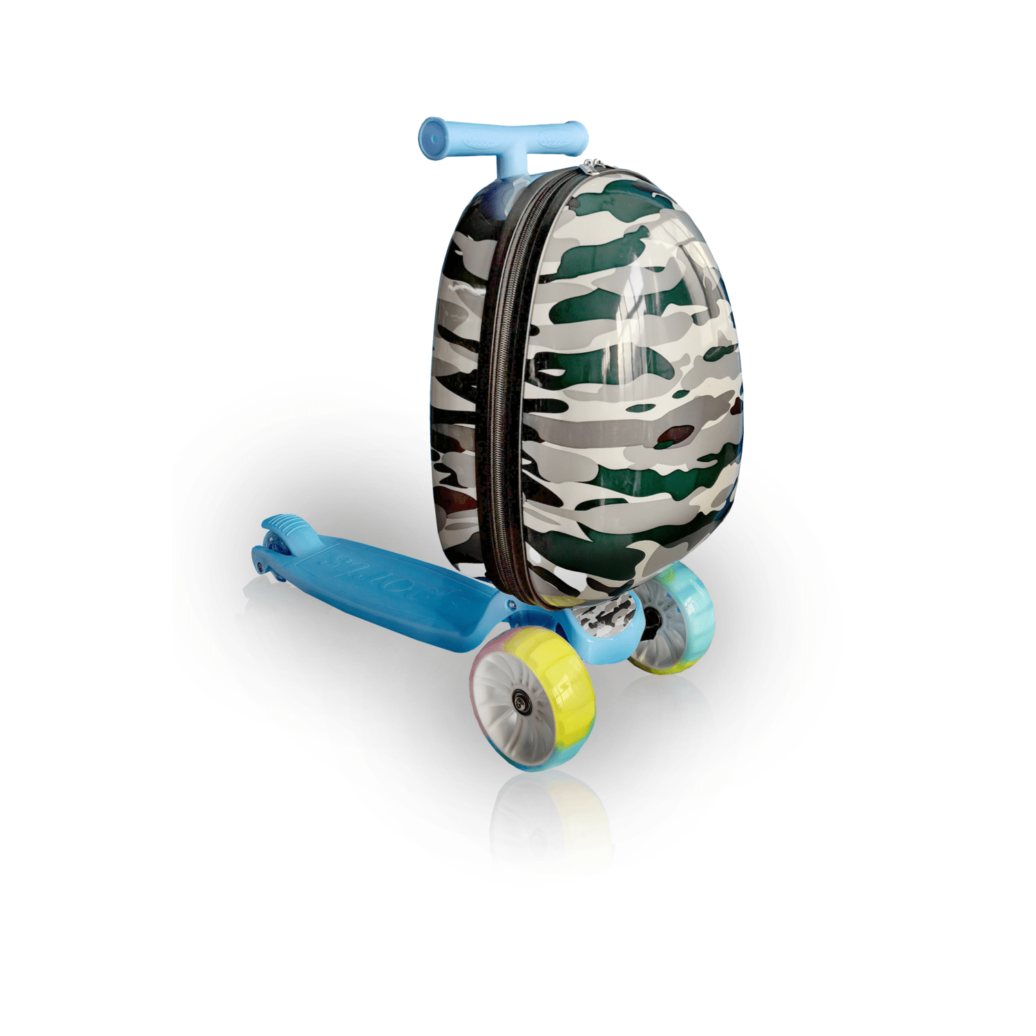 Tucci Kids Hardside Scooter Ride On Suitcase for Kids - Cute Lightweight Kids Luggage with Wheels