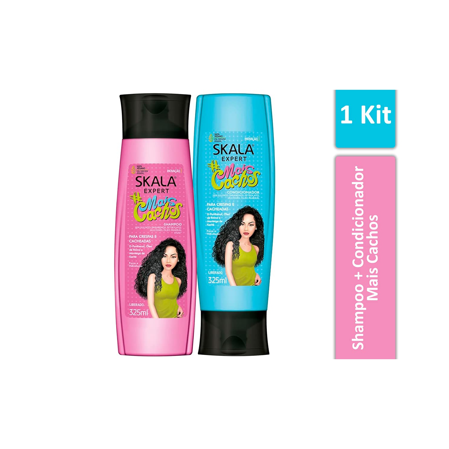 Kit de shampooing et revitalisant SKALA Expert mais Cachos, 325&nbsp;ml