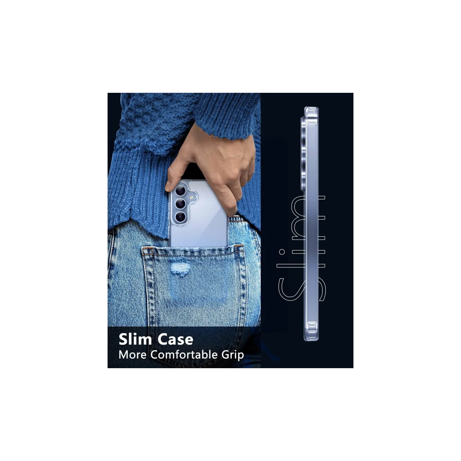 Étui antichoc transparent et mince pour Galaxy S24 de Samsung - résistant au jaunissement, aux rayures, aux chutes et au robuste rebord protecteur