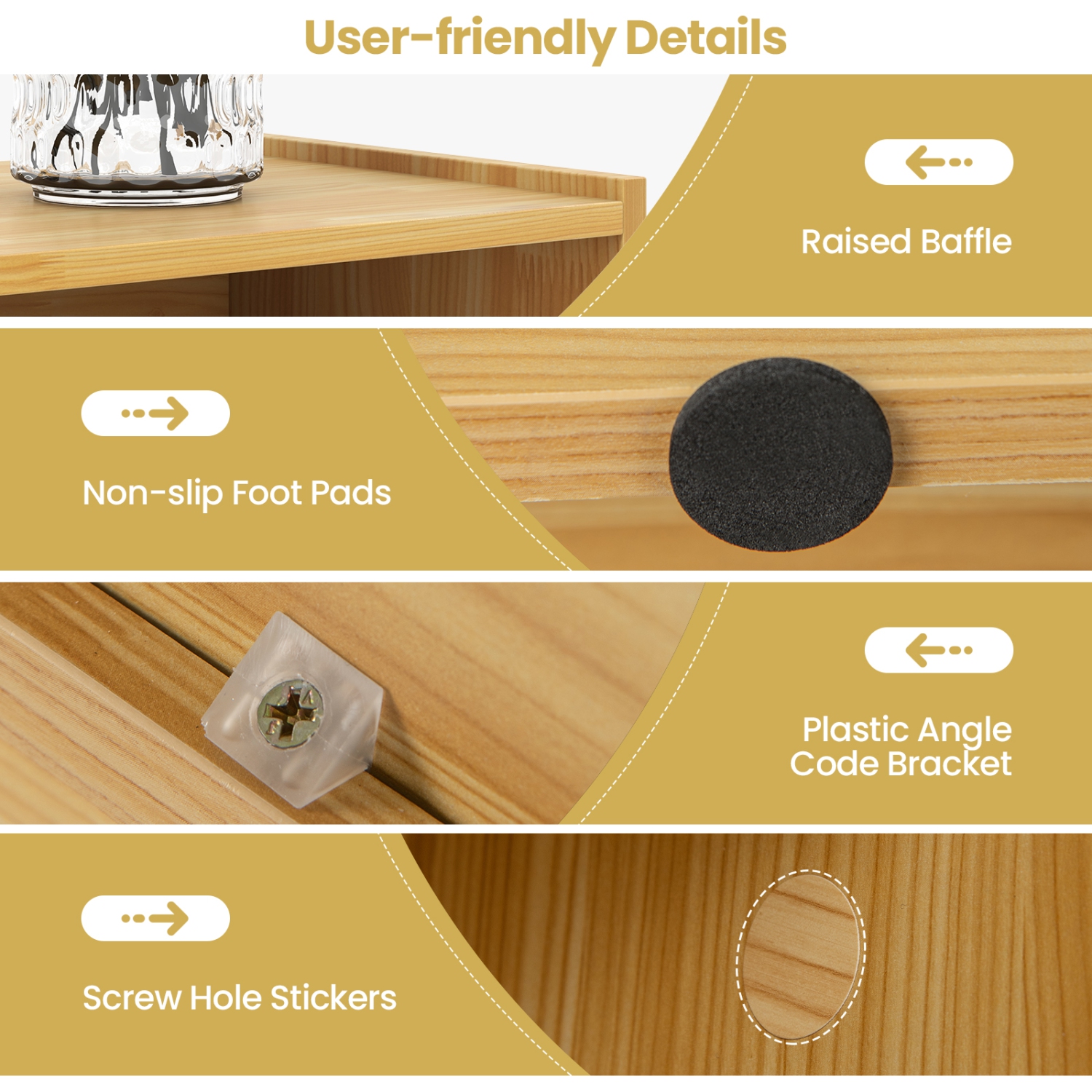 Topbuy Wood Storage Cube Bookcase 3 Tier 8 Cube Open Shelf Storage Cabinet with Anti-Toppling Devices Multipurpose Bookshelf Natural/Burlywood/Oak