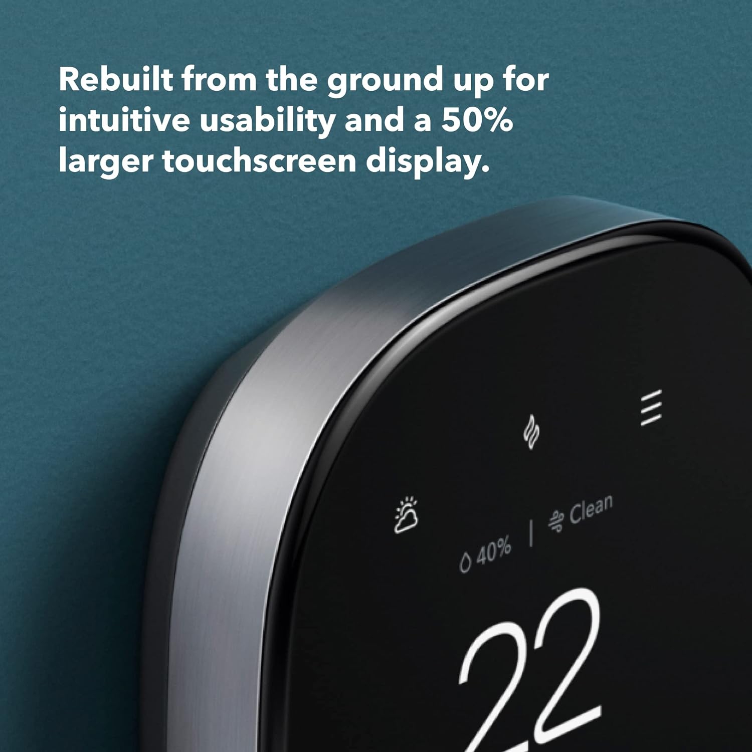 Thermostat intelligent Premium d'ecobee avec capteur intelligent, moniteur de qualité de l'air intégré Siri ou Alexa, noir…