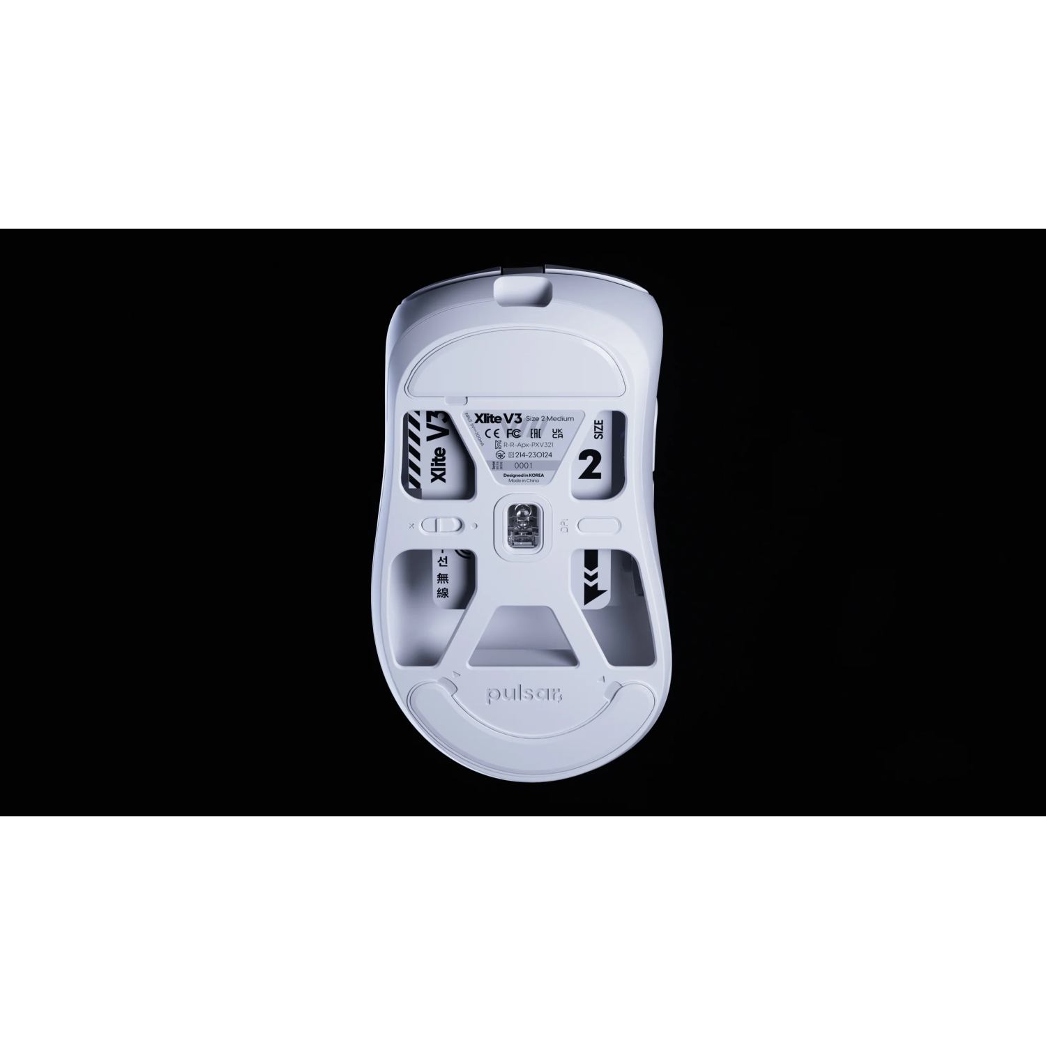 Pulsar Xlite V3 Large White Wireless Gaming Mouse,Ultra