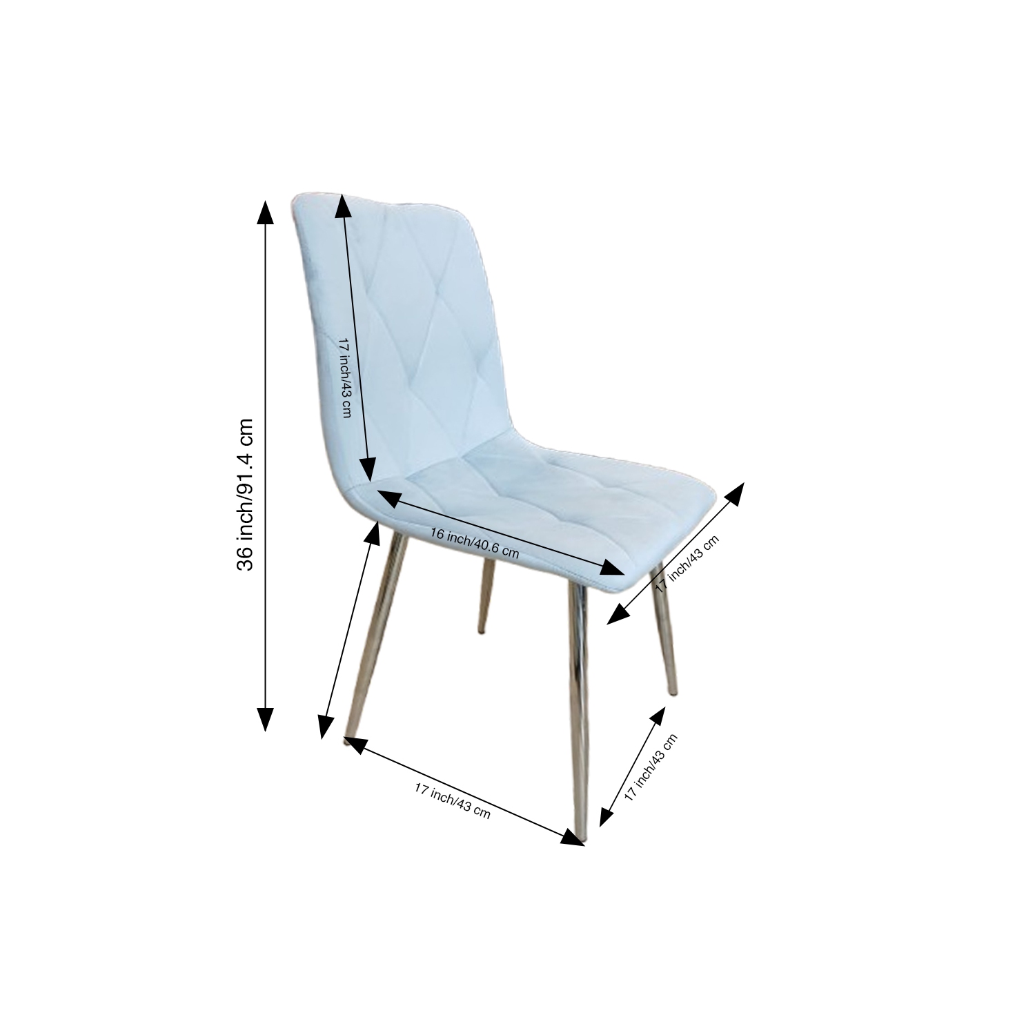 Bombay Dining Chair Grey Chrome